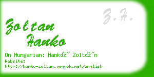 zoltan hanko business card